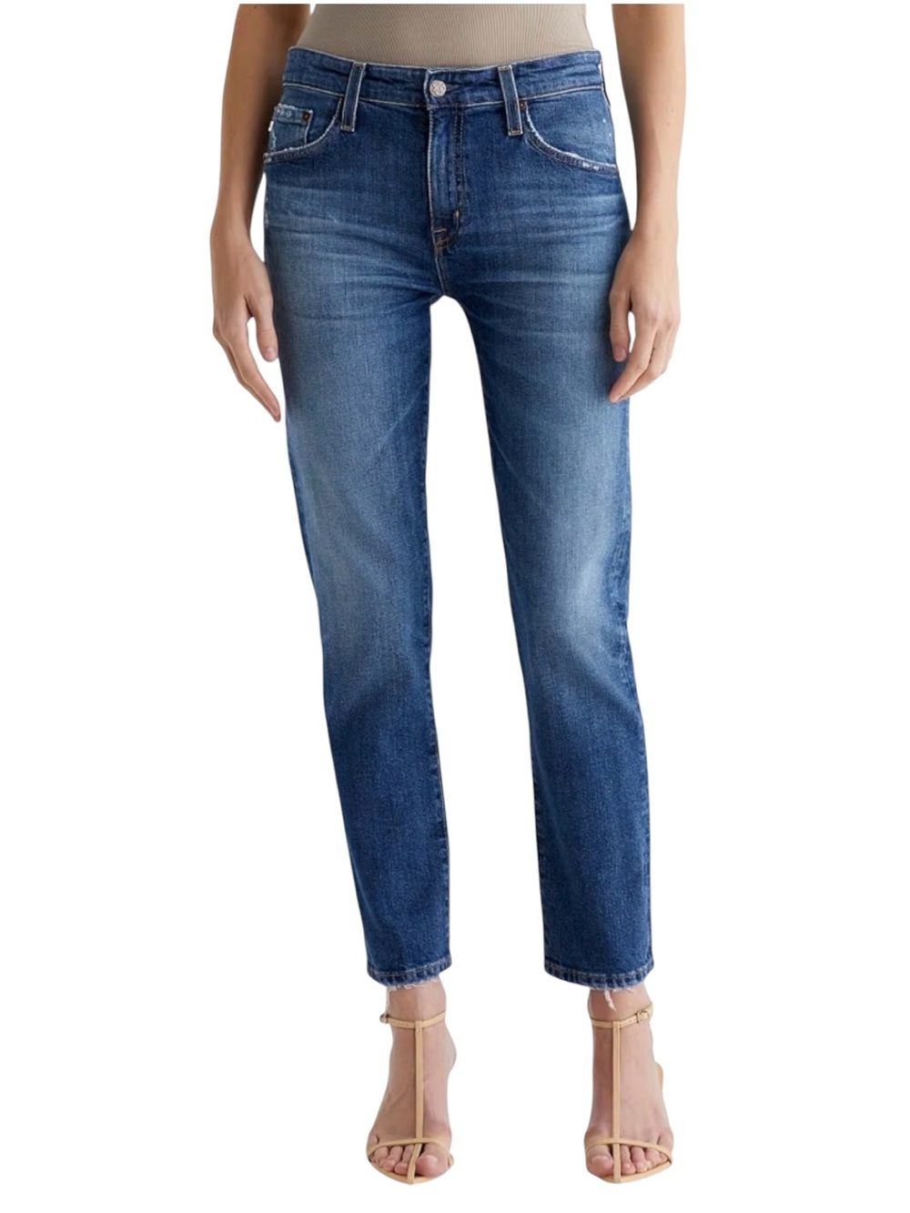 AG Medium Blue Ex-Boyfriend Slouchy Slim Ankle Jeans (30x28)